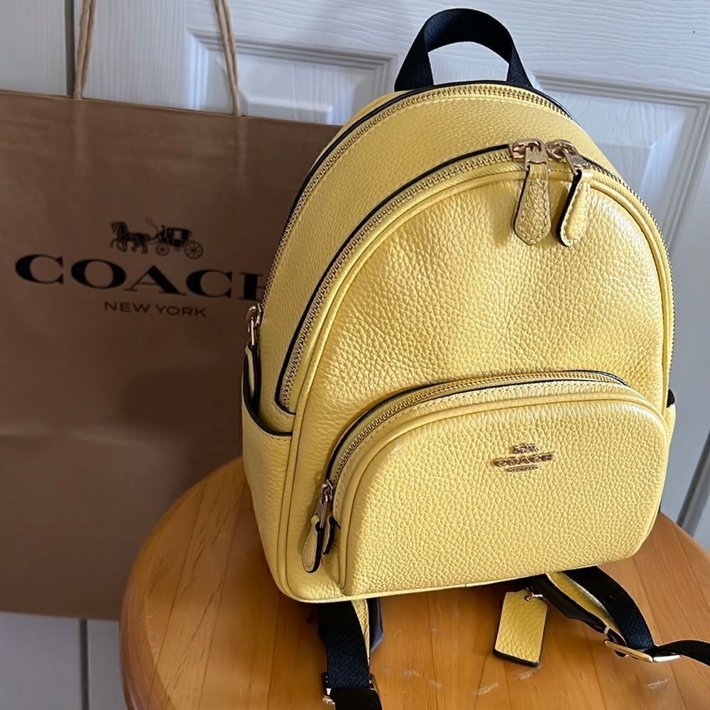 Coach Mini Court Backpack in Retro Yellow - Picture 4 of 15